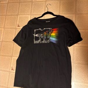 MTV Black Tee with Colorful Logo